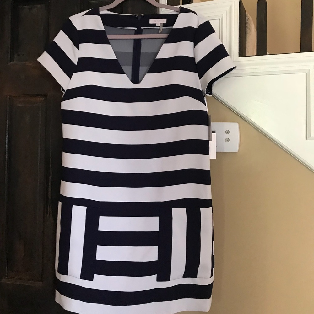 REVOLVE 1.State white and navy striped dress, NWT